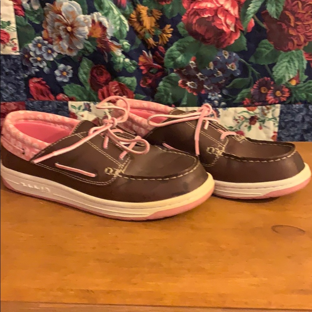 Timberland Brown and Pink Leather Dockside Shoes
